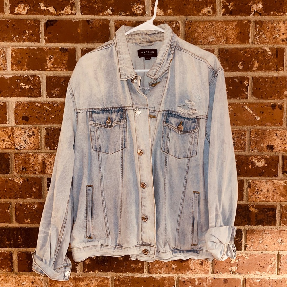 Pacsun Large Jean Jacket: Distressed and authentic.